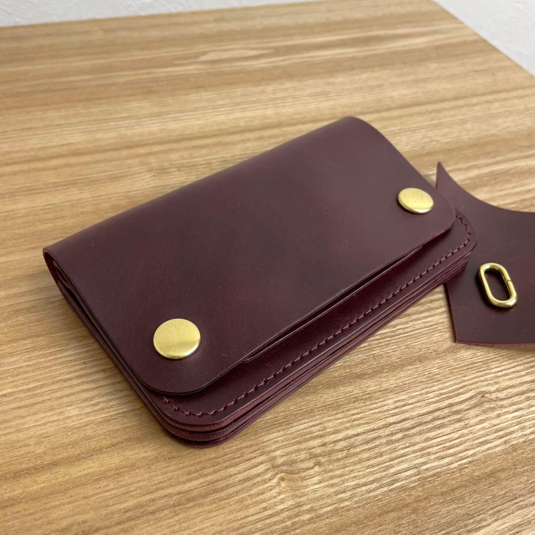 ホースバット トラッカーウォレット ミドル ハンドメイド ボルドー
