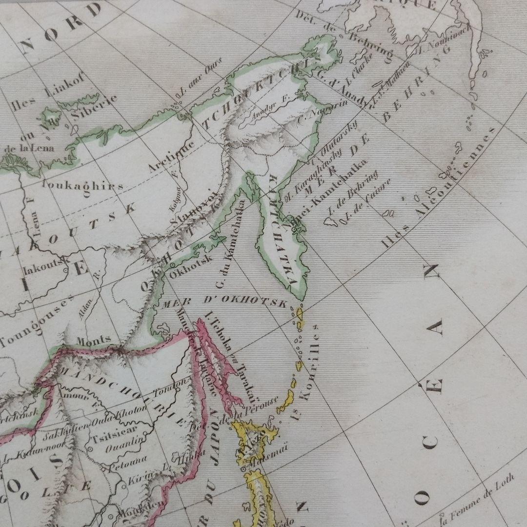 アレクサンドル・ヴュイユマン 銅版画『オリジナル アジア古地図』1850