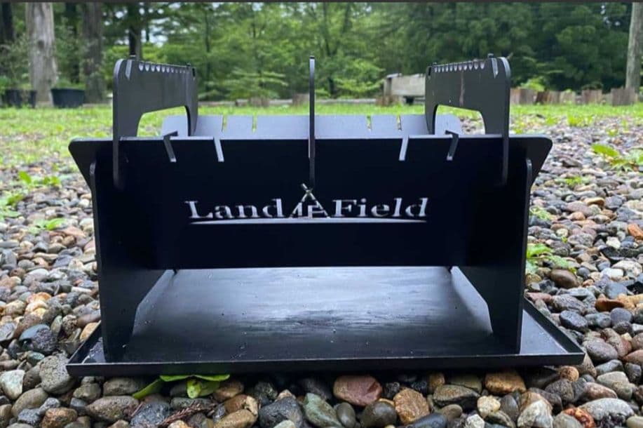 未使用 Land & Field 焚き火台 収納バッグ付き 重厚 高級