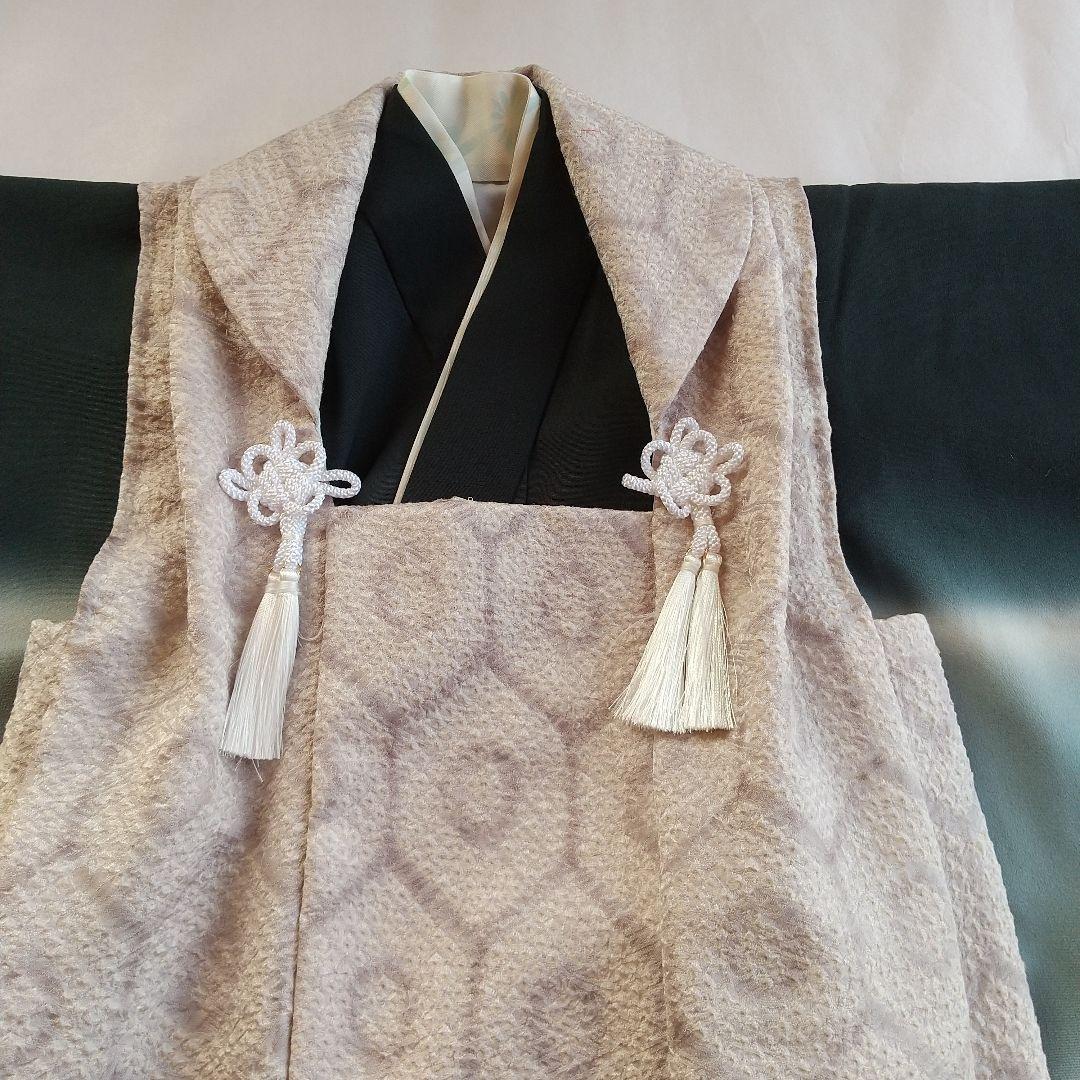 七五三3歳男の子着物と正絹総絞り手縫いの被布(中綿なし）