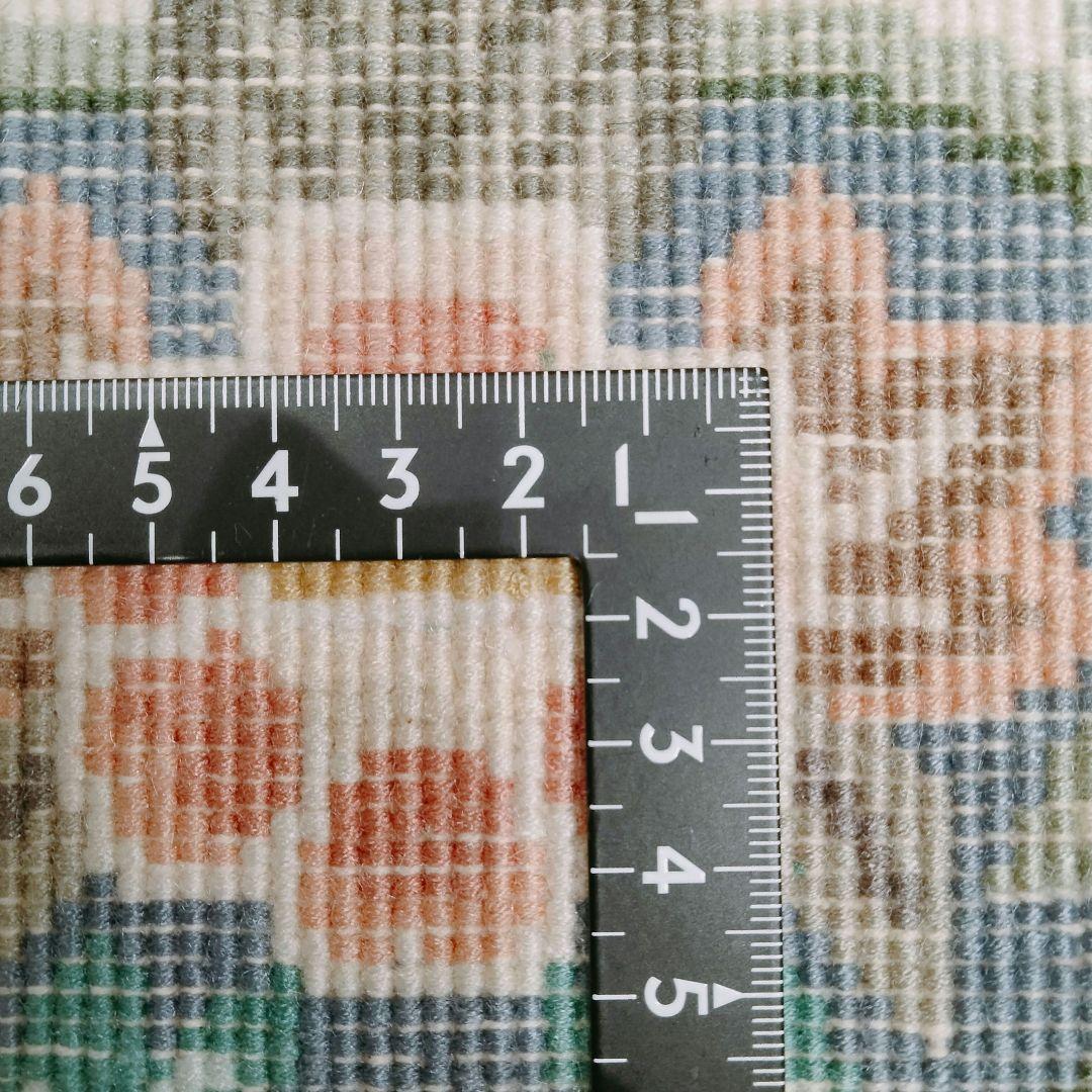 Y577-2 中国シルク緞通 手織り 玄関マット 46×76.5cm