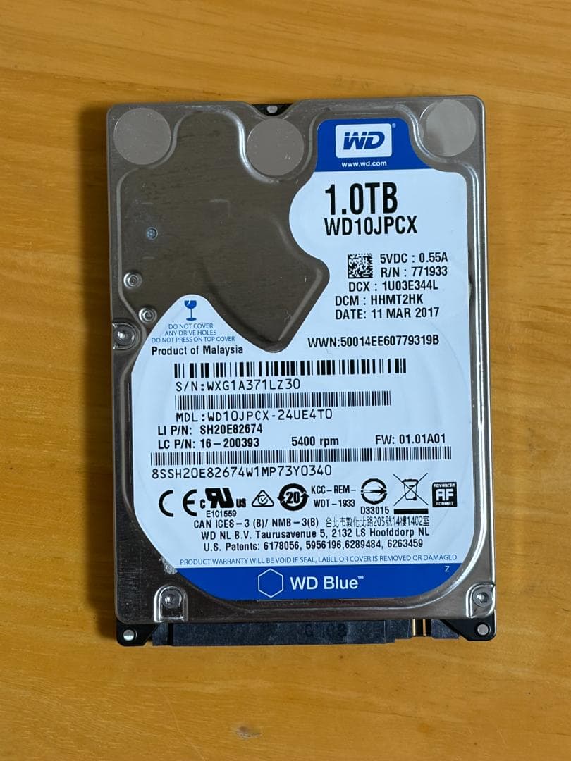 WD 1TB WD10JPCX 内蔵型HDD 2.5 1000GB - メルカリ