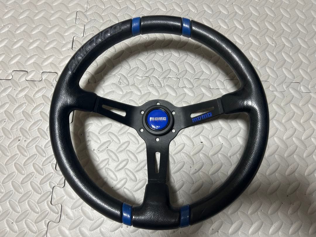 momo ステアリング 黒/青 モモ形状 MOMO ステアリング ブルー 35Φ35cm GRIP ROYAL/AVENUE