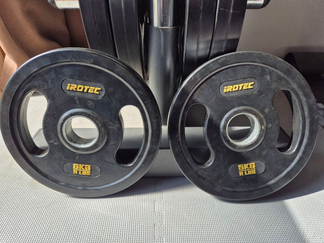 引取限定 東京小平市]オリンピック ラバーバーベル134Kセット/IROTEC