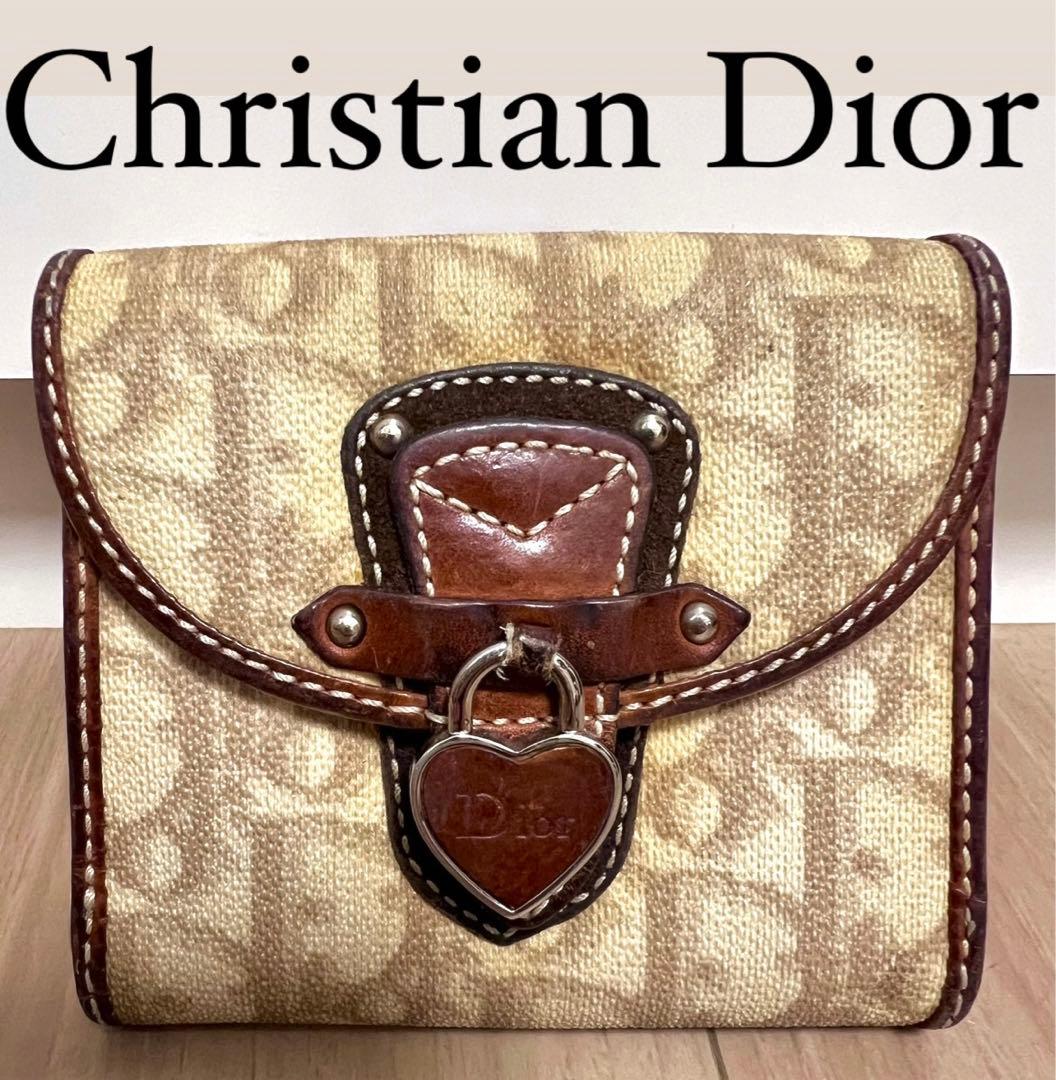 Dior ディオール 財布 二つ折り財布 トロッターハート ハートチャーム