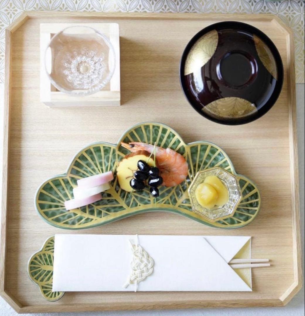 有田焼 幸楽窯 錦茶緑金松葉形前菜皿 3枚セット - メルカリ