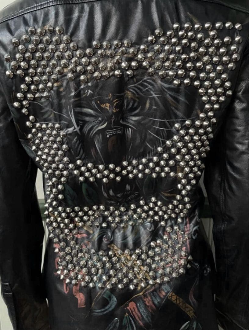希少 Balmain デカルナン期 studded leather shirts - メルカリ