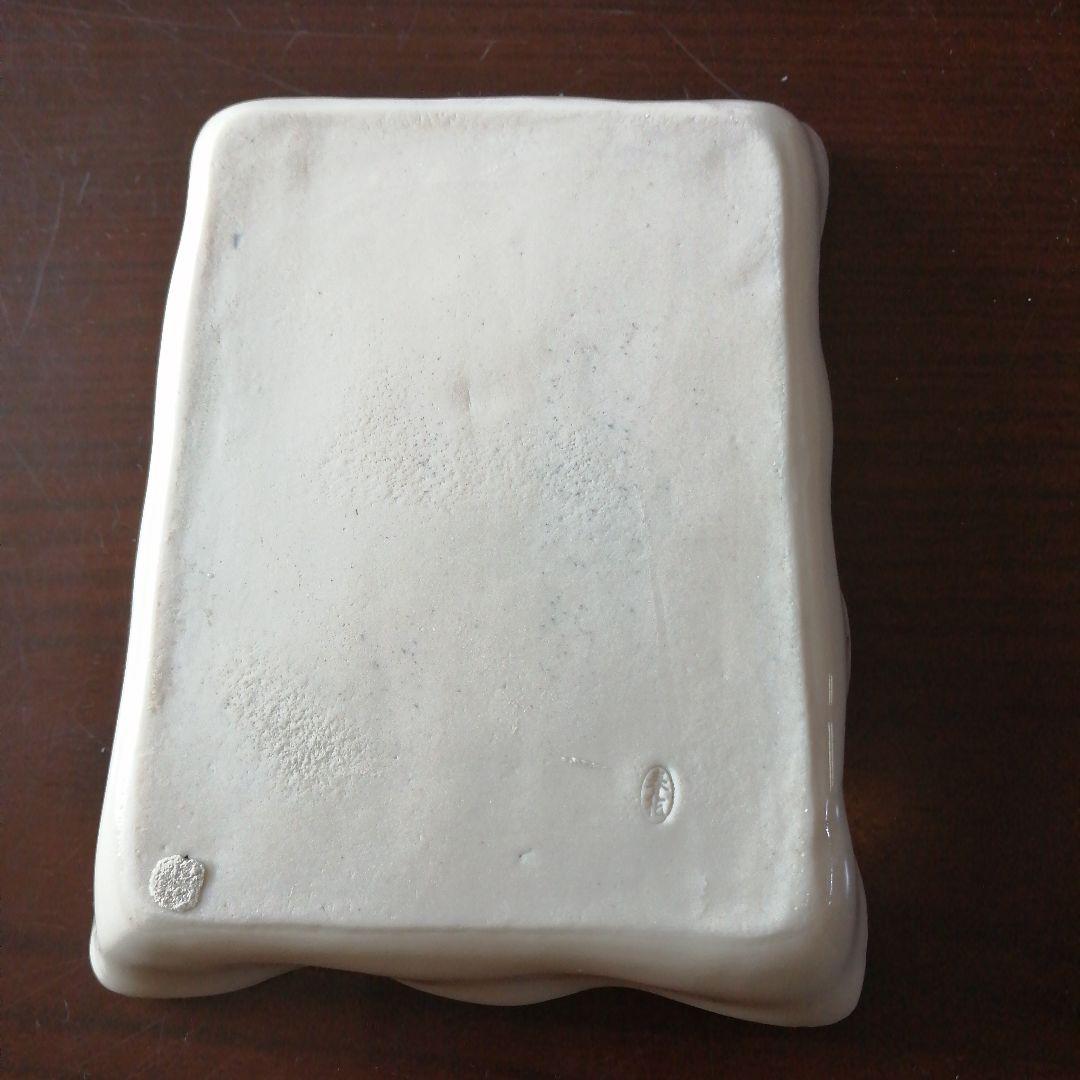 瀬戸焼　加藤春花　絵替ひだ角皿　5枚　16.5cm　大正〜昭和初期