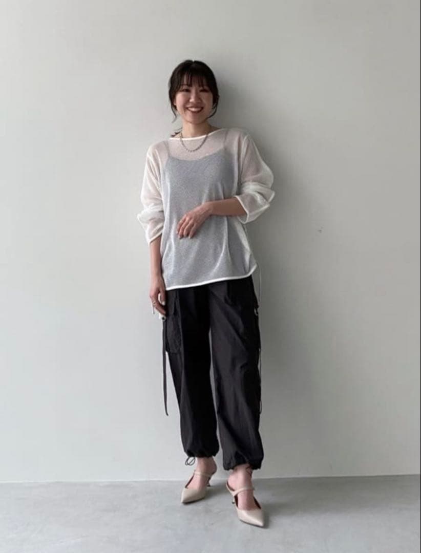 ストラ新品紙タグ付き⭐️洗える❗️泉里香着サテンカーゴパンツ2wayパンツ