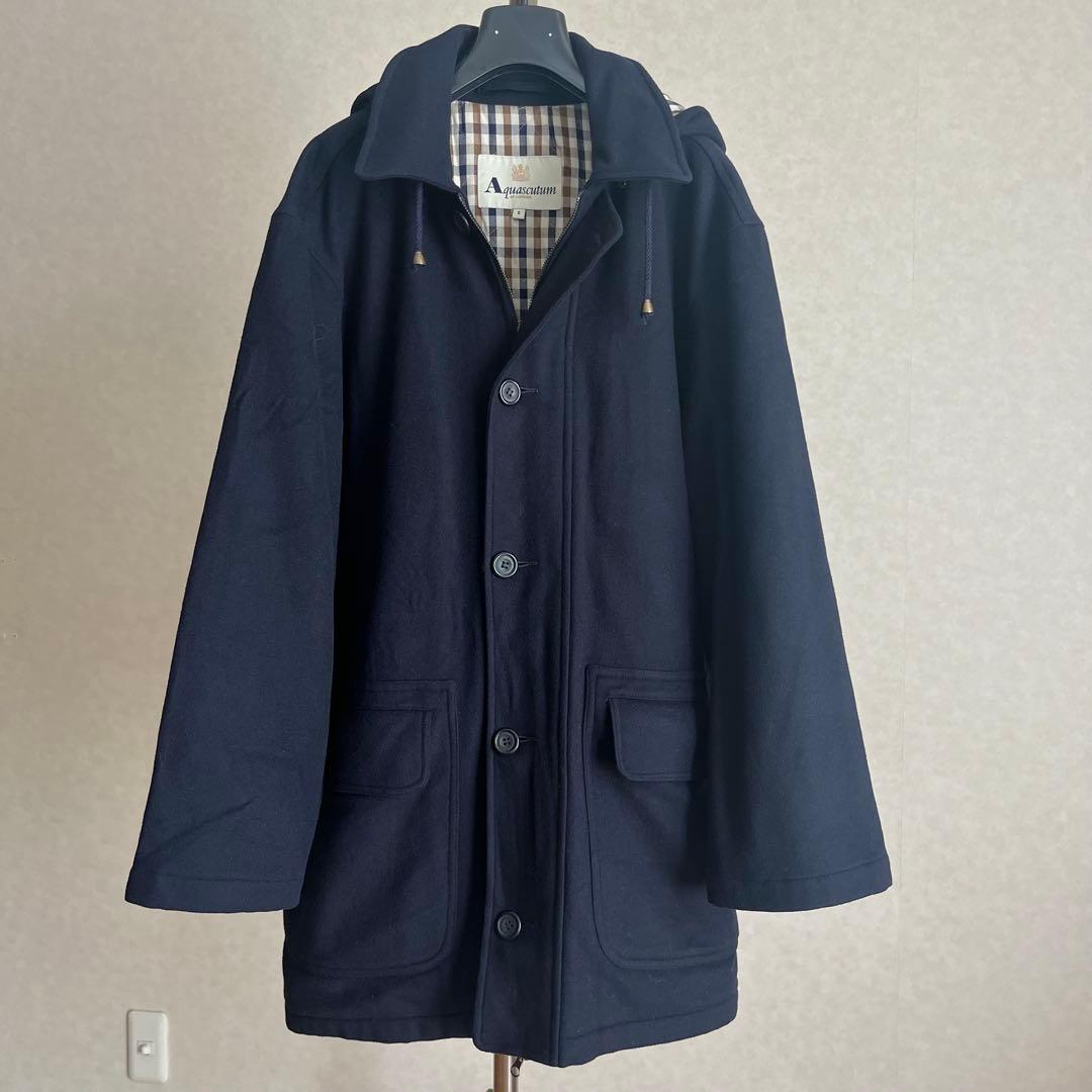 Aquascutum ウール カシミヤ コート ネイビー 英国製 パーカー Aquascutum ウール カシミヤ コート ネイビー 英国製 パーカーの通販は