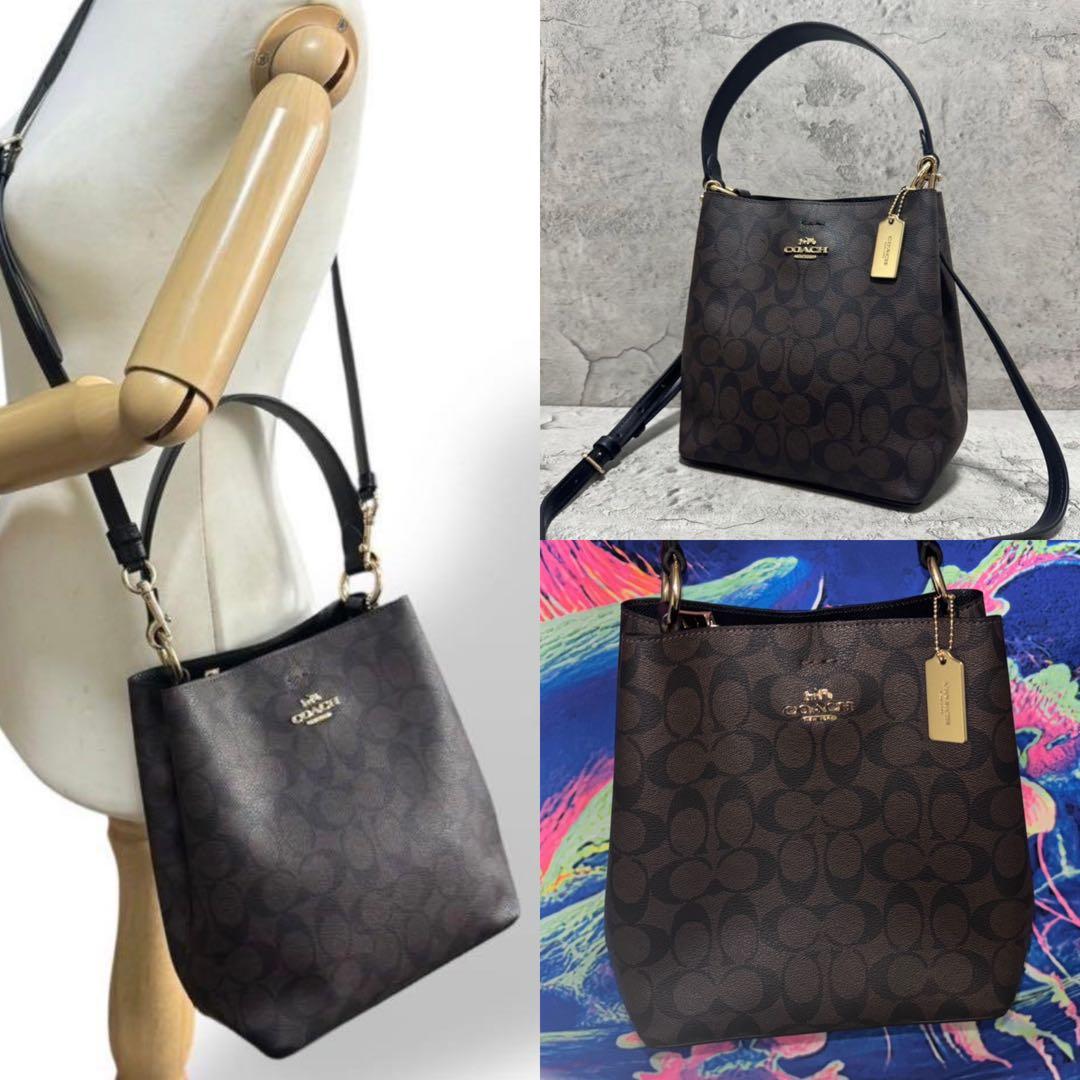 COACH スモール タウン バケット バッグ シグネチャー キャンバス