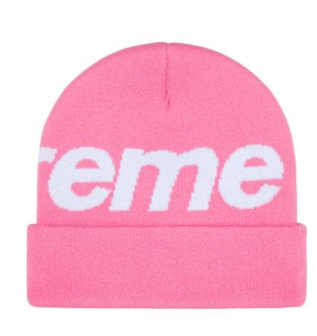 新品未開封 24FW Supreme Big Logo Beanie Pink - メルカリ
