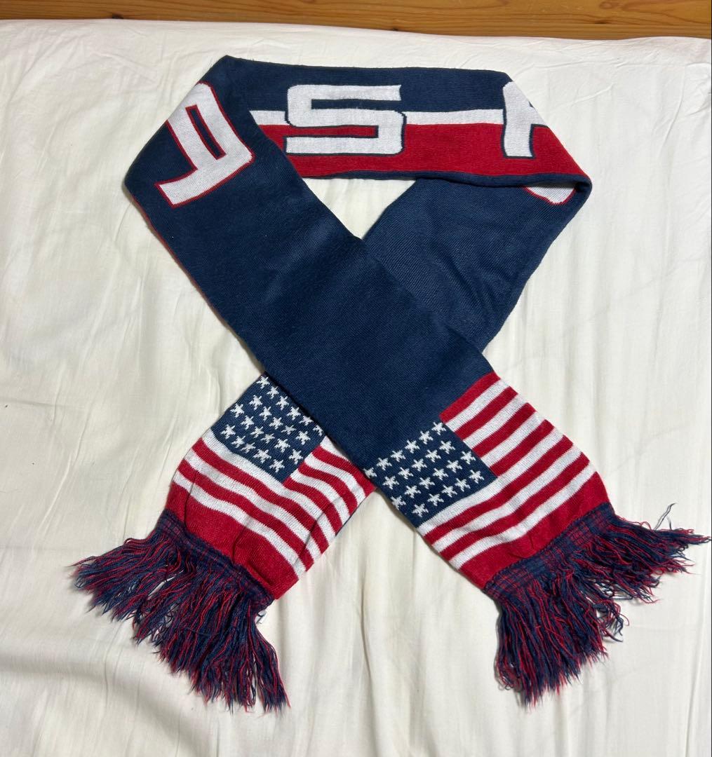 【希少デザイン】90s USA マフラー　星条旗　ラルフローレン ラルフローレン Ralph Lauren ポロラルフローレン Polo Ralph Lauren