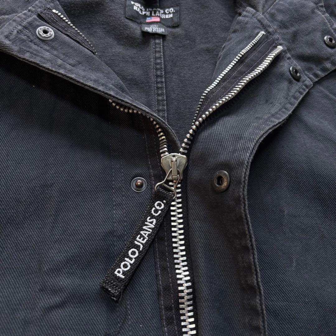 90s】Ralph Lauren black denim mods coat - メルカリ