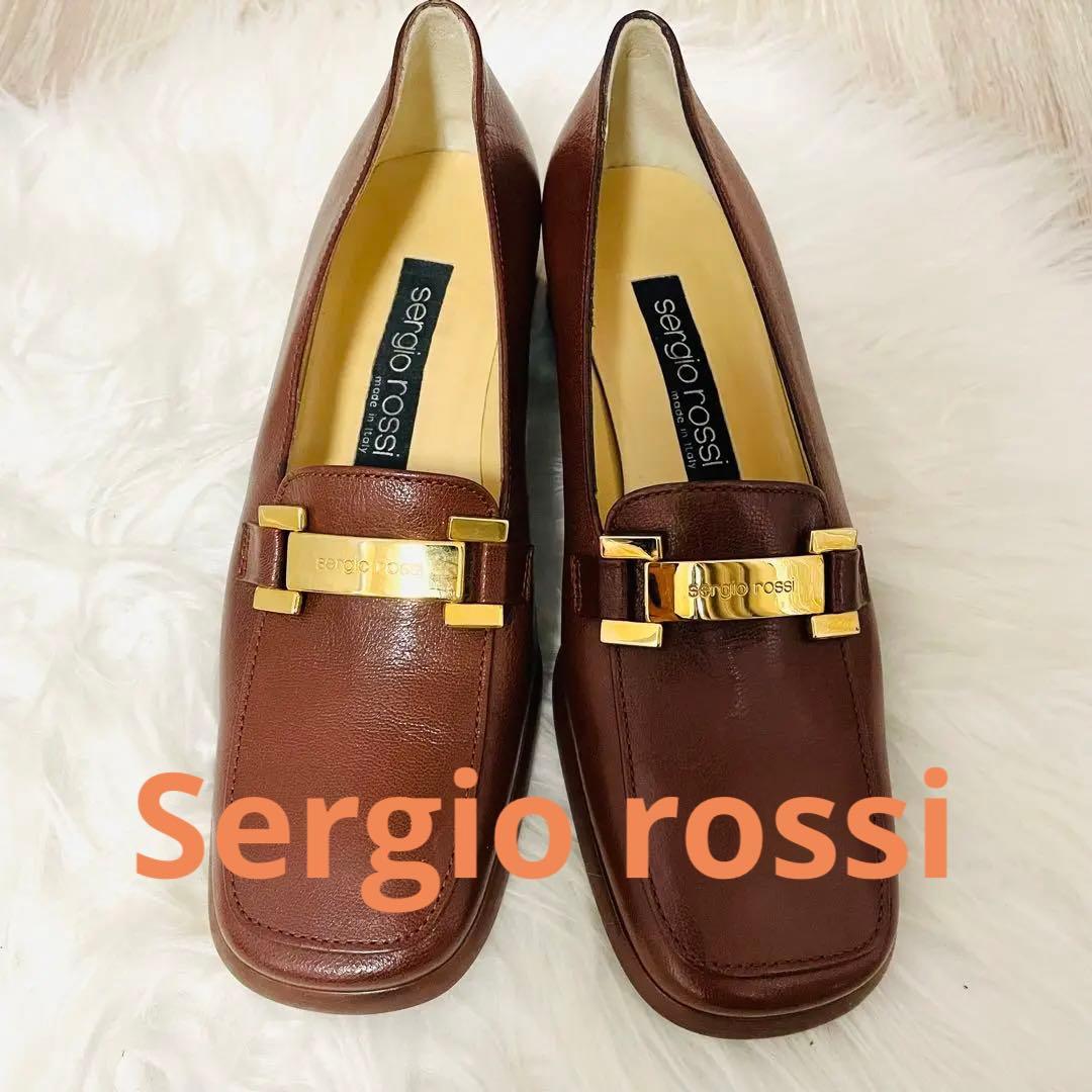 未使用級　Sergio rossi SR1 スエード　ロゴバッグル　レザー sr1 Slipper - Black | Sergio Rossi