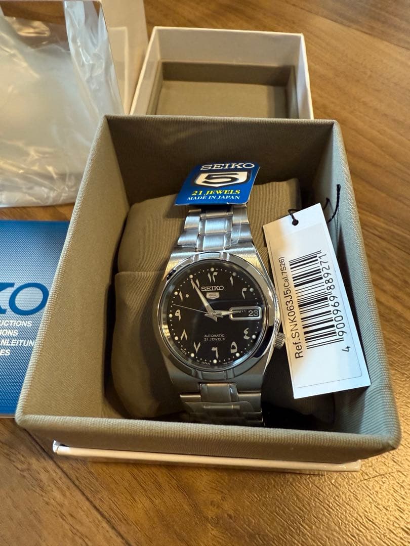 新品最安値 未使用SEIKO 5 アラビック文字盤 藤原ヒロシsnk063j5