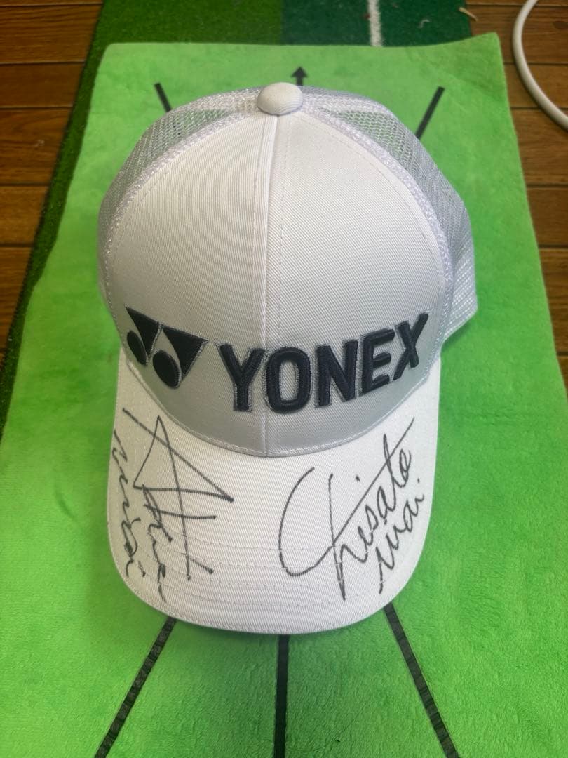 【値下げ】【超希少】YONEX 岩井姉妹（岩井明愛、岩井千怜）サイン入りキャップ 岩井明愛・千怜姉妹のサイン入りグッズが当たる! ヨネックス「NEW