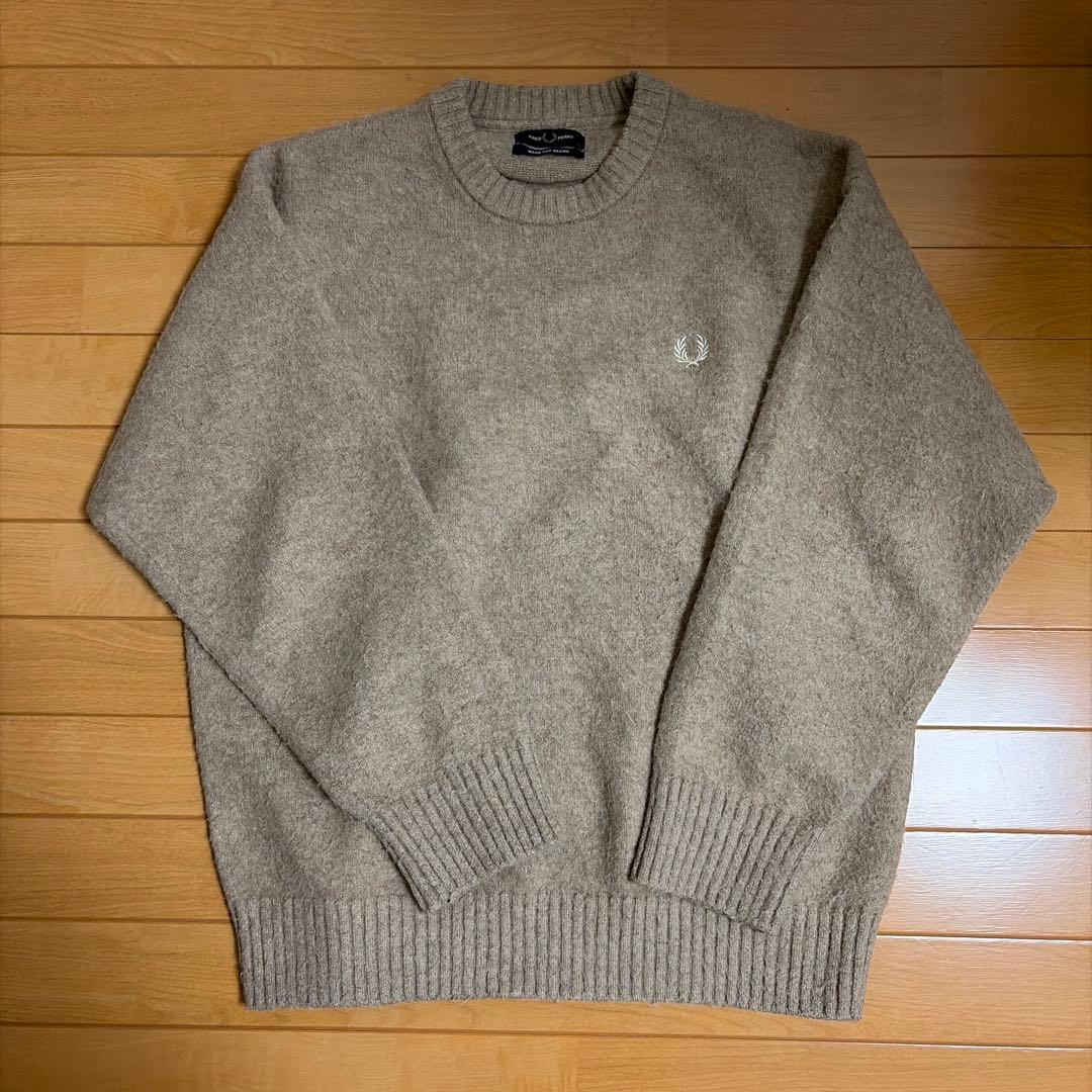 FRED PERRY MADE FOR BEAMS ニットセーター L ベージュ 中古・古着通販】BEAMS (ビームス) FRED PERRY (フレッドペリー) 別注