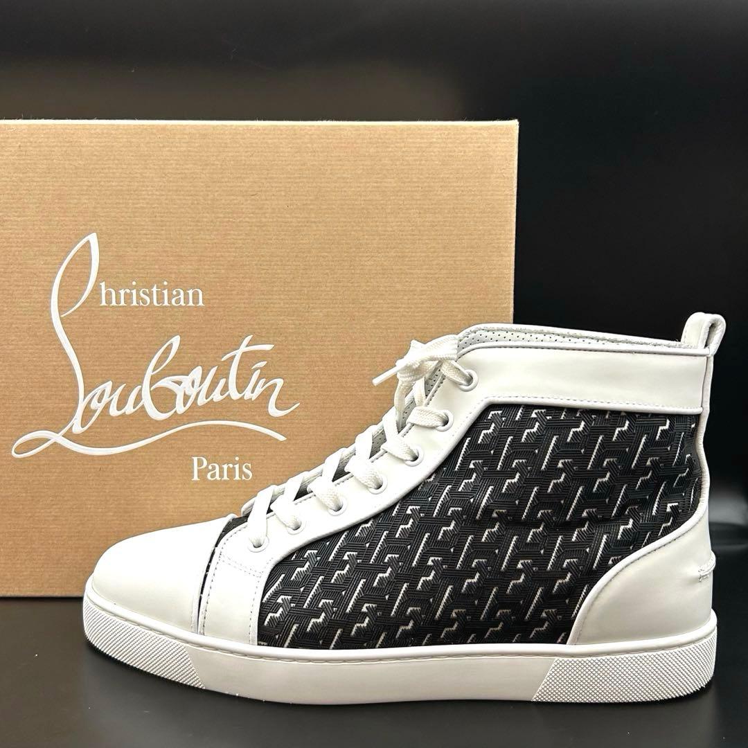 美品】クリスチャンルブタン ハイカットスニーカー メンズ レザー 白