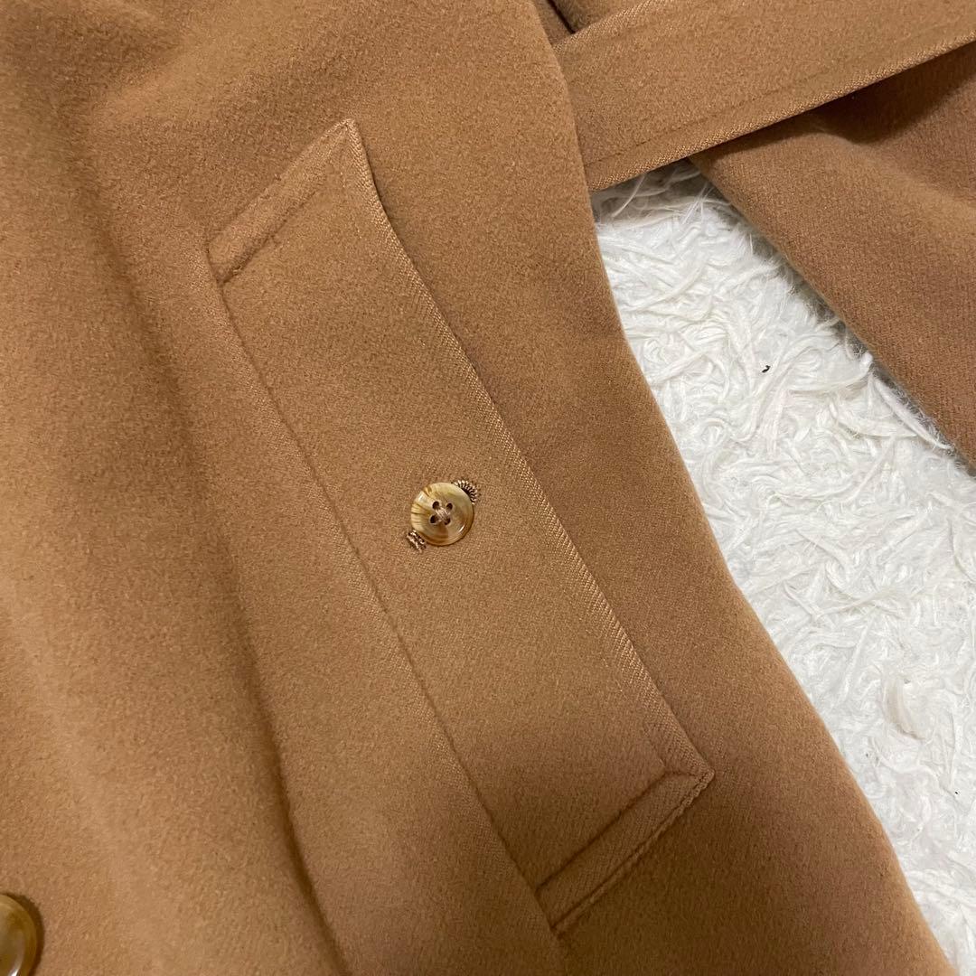 希少XL相当 バーバリー カシミヤロングコート ハニーベージュ ベルト