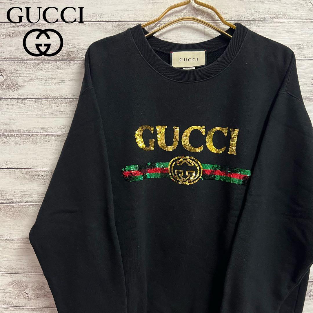 GUCCI グッチ スパンコール ロゴ タイガー デザイン スウェット