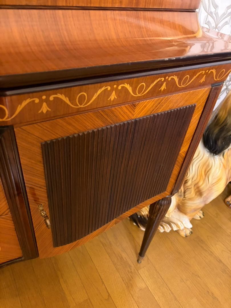 イタリア製 象嵌大型ブックケース/飾り棚 W182cm カントゥ職人連合