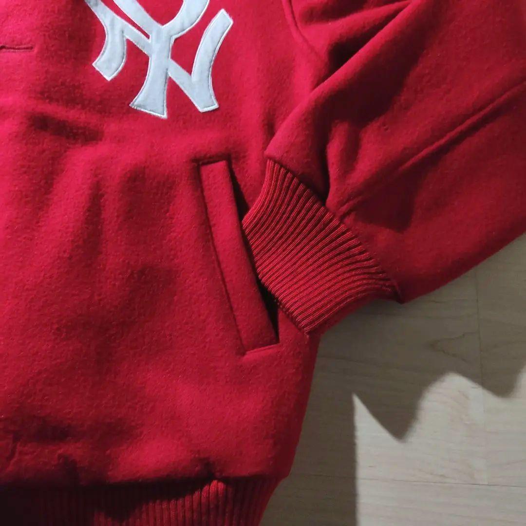 【希少レア】90s NEGRO NY スタジャン メルトン 赤 刺繍 ロゴ