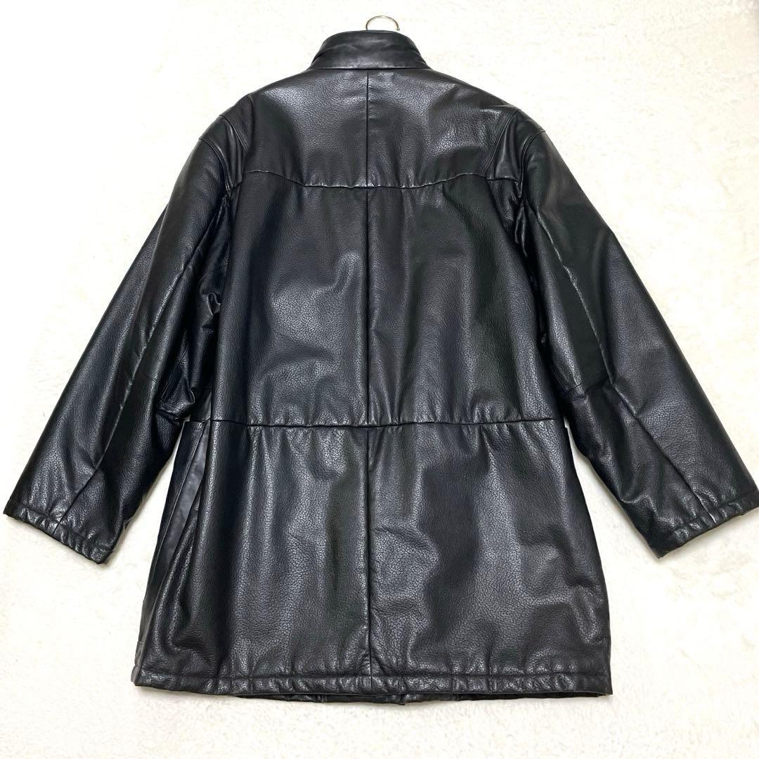 希少！美品 LANVIN ランバン レザーコート 総柄裏地入り 上質 羊革