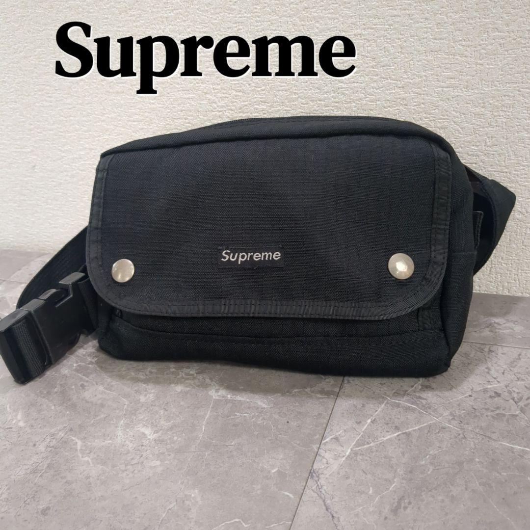 美品☆Supreme 初期 ブラック ボックスロゴ ショルダーバッグ ナイロン Supreme ロゴ ナイロン ショルダーバッグ ブラック (Supreme