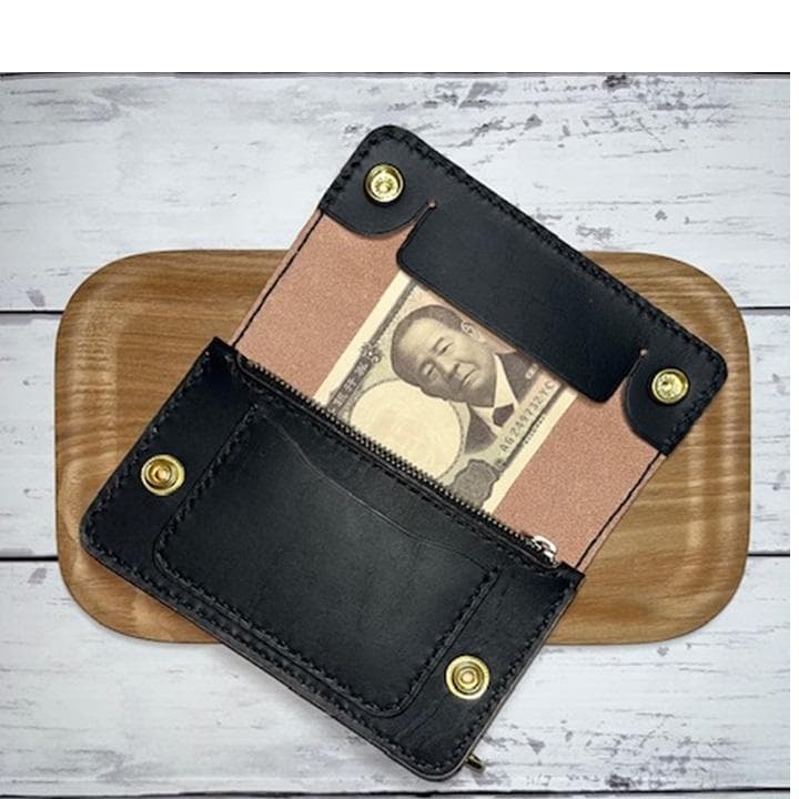 na0 様専用④ミドルトラッカーウォレット/姫路レザー茶芯/金具真鍮42タロン