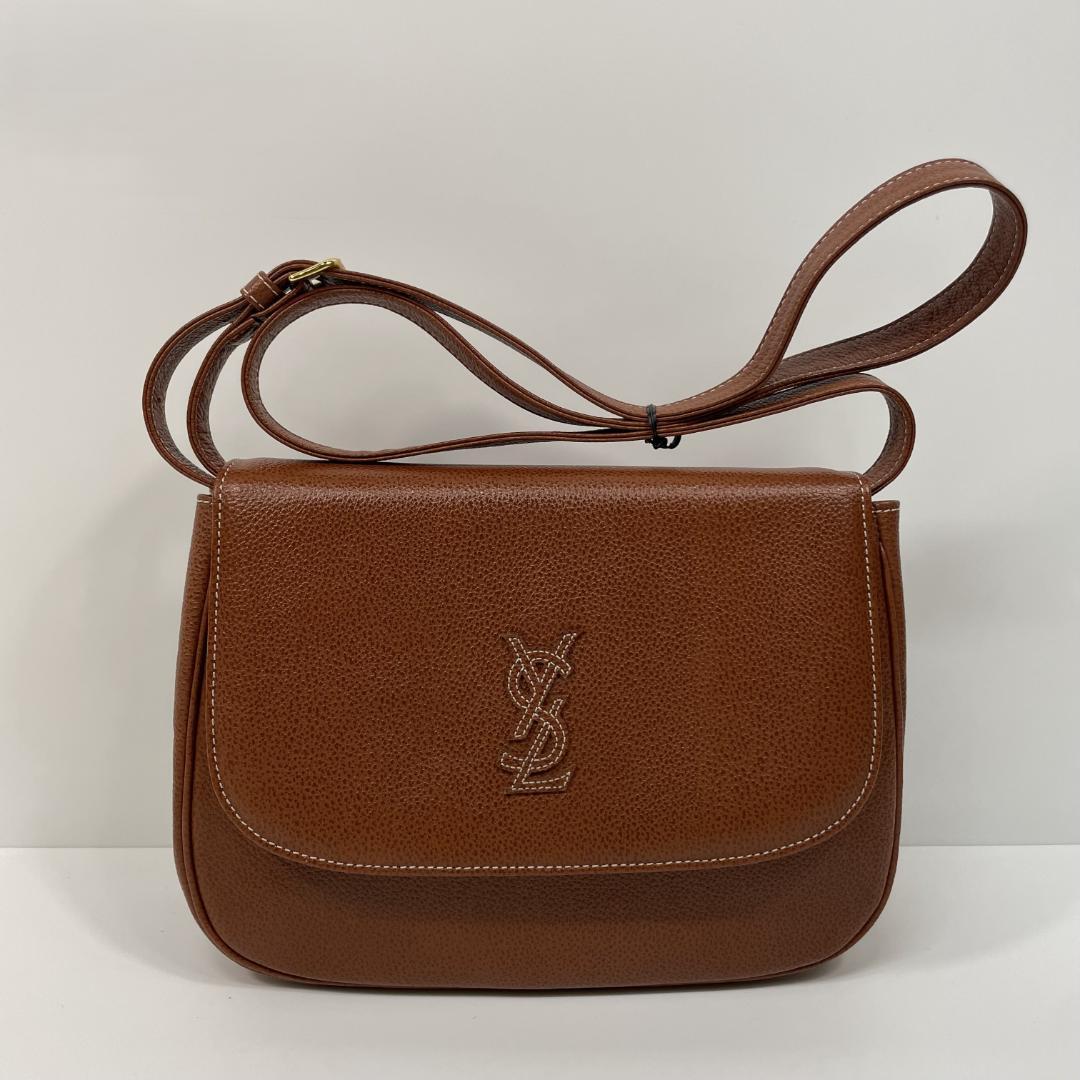 イブサンローラン ショルダー ヴィンテージ YSL ブラウン MBZ101 レディース] ヴィンテージ イヴサンローラン バイカラー ショルダー