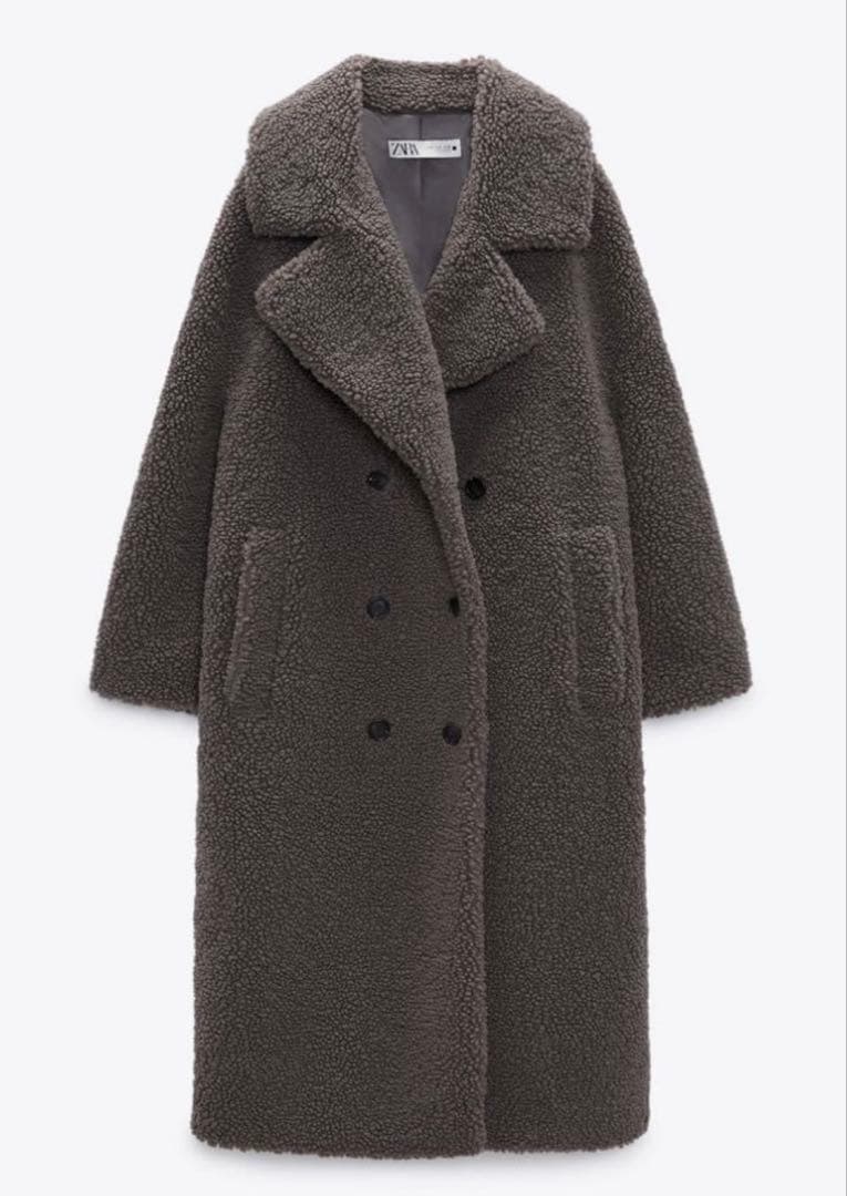 ZARA フェイクボアロングコート オンライン ショップ 安いファッション - ZARA フェイクボア ロング