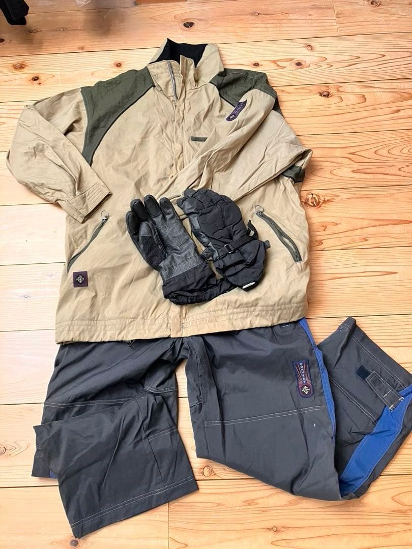 コロンビア【セットアップ】グローブ付きスノーボードウェアL ベージュ コロンビア（Columbia）（メンズ）スキー スノーボード パーカー コア