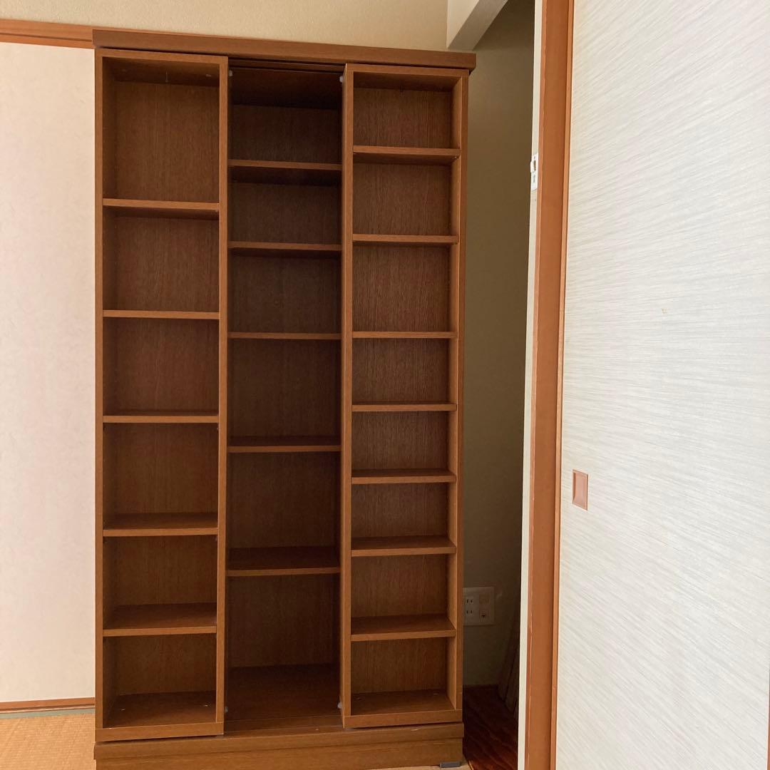 スライド本棚のパイオニア 丸伸 木製本棚 ブラウン 6段可動式 通販生活