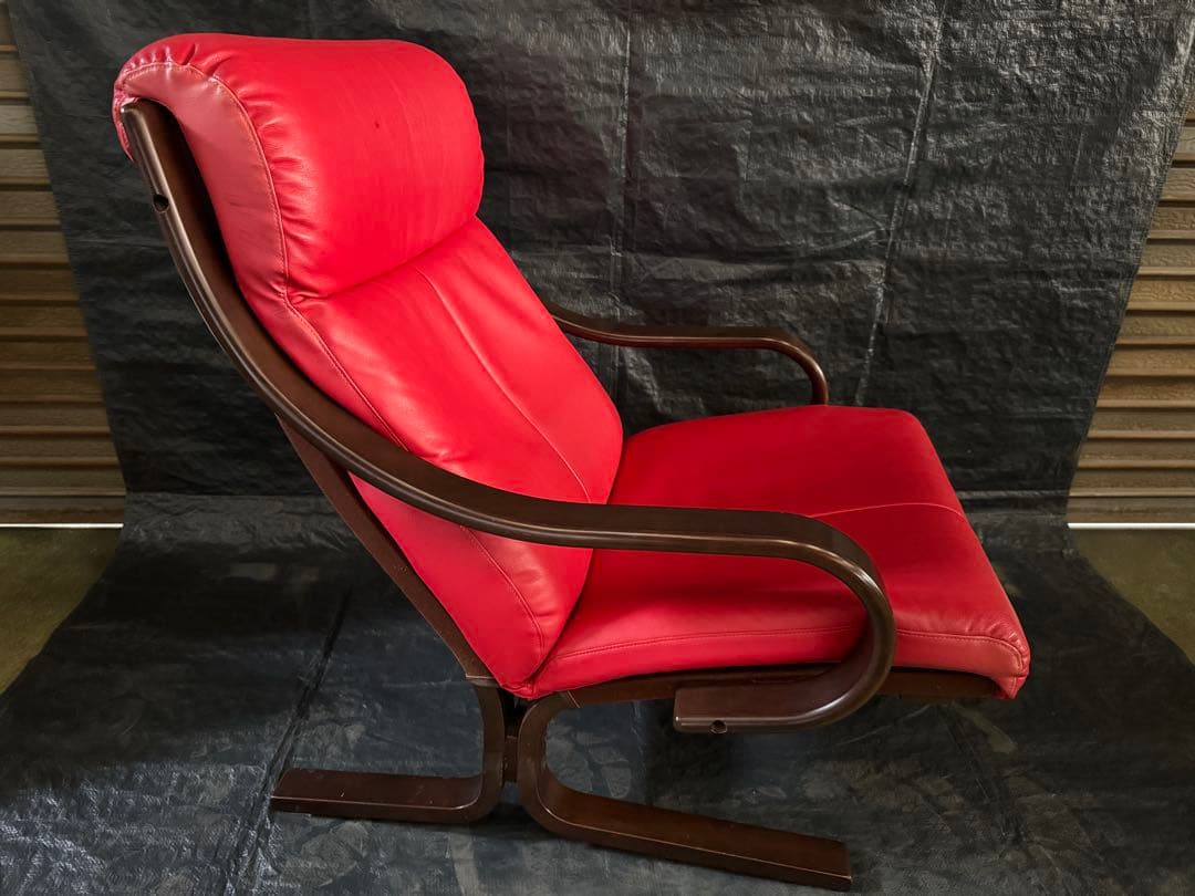 AGIO フジファニチャー レッドレザー 3人掛けソファ セパレート - メルカリ