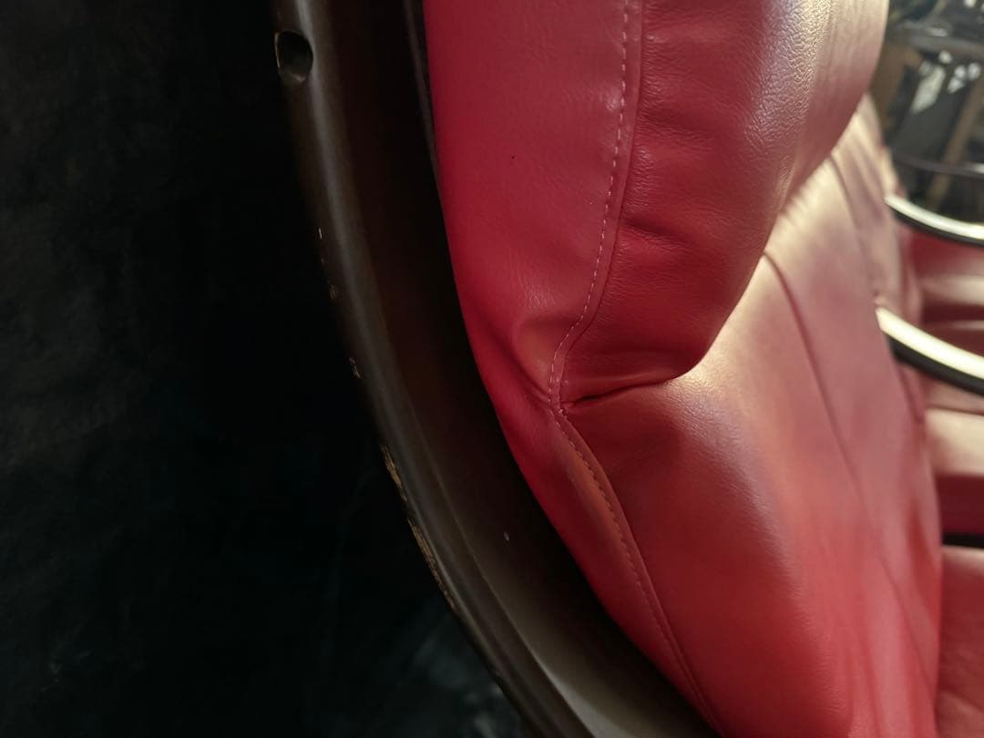 AGIO フジファニチャー レッドレザー 3人掛けソファ セパレート - メルカリ