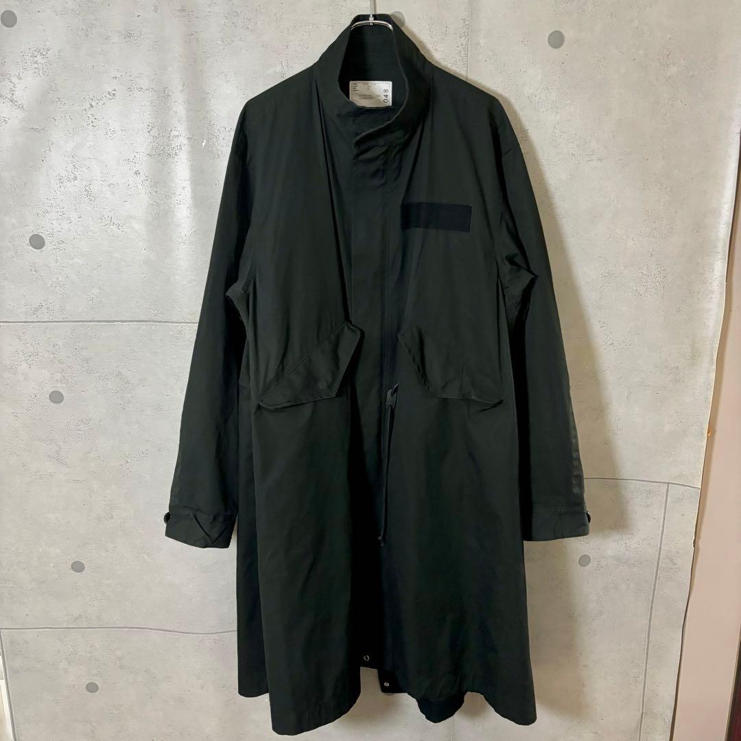 美品］22AW サカイ モッズコート 048 サイズ3 ダブルジップ ブラック