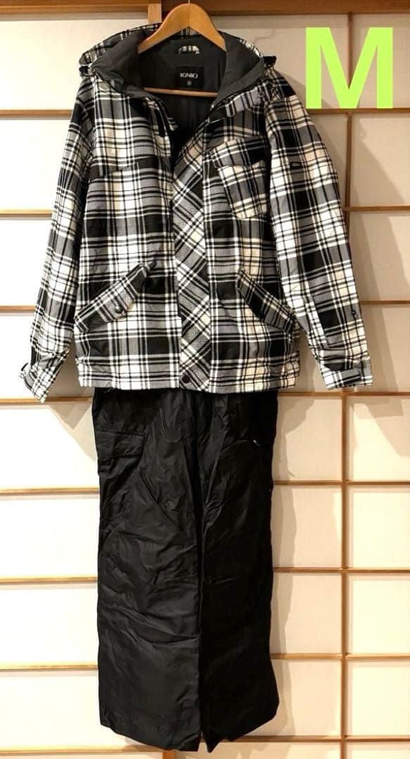 【美品】メンズ　イグニオ　スキーウェア　スノボー　上下セット　M ポンタぺス（PONTAPES） スキーウェア メンズ 上下セット スノボウェア