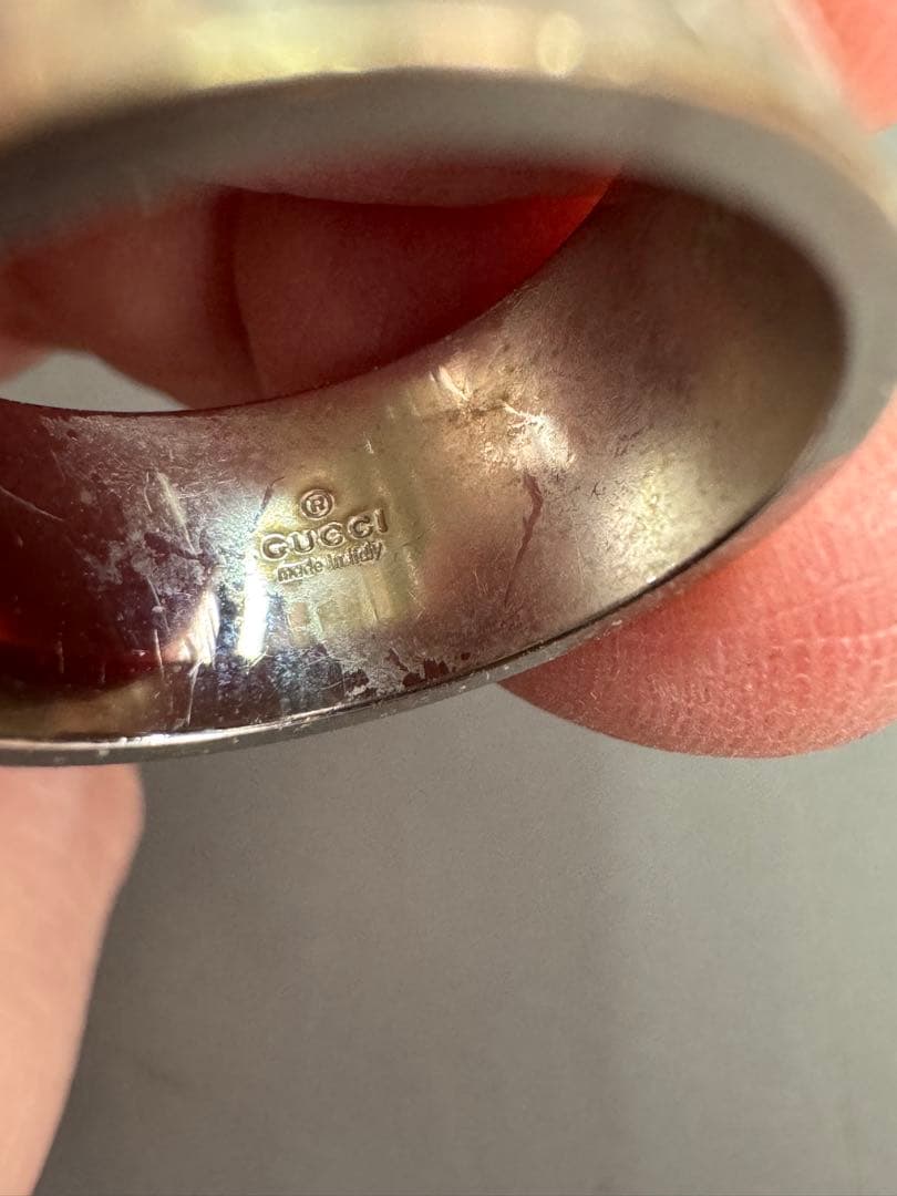 11.4g GUCCI 750 K18WG アイコンリング GG ワイド　17号