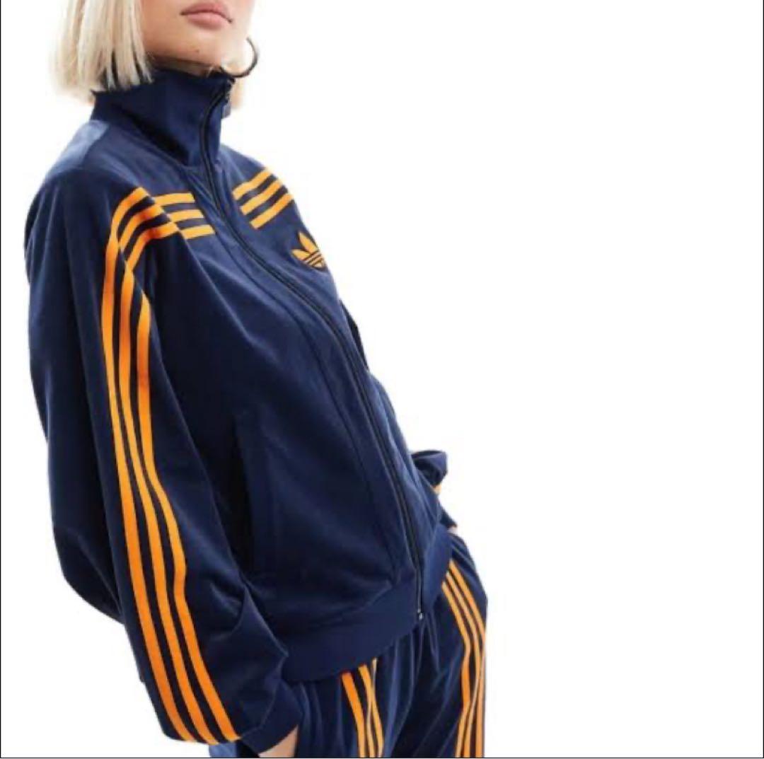adidas 70s 復刻 ベロア トラックジャケット ネイビー - メルカリ