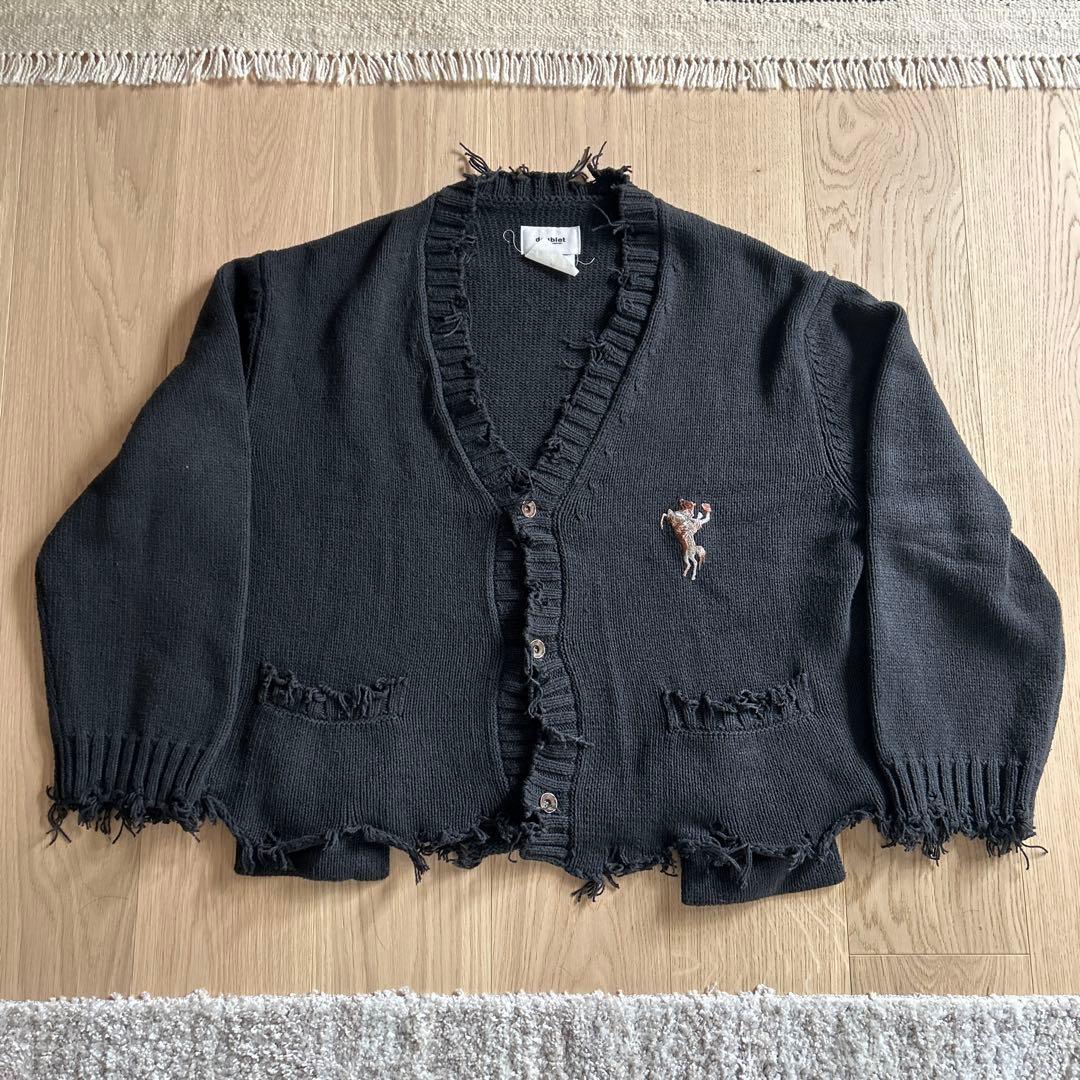 トップス 23ss doublet OVERSIZED CUT-OFF CARDIGAN doublet OVERSIZED CUTOFF CARDIGAN