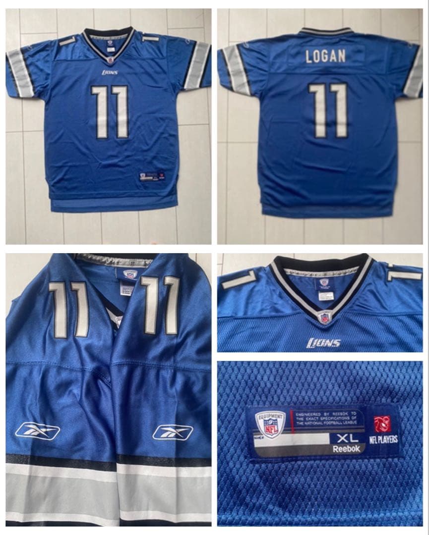 美品 NFL LIONS ユニフォーム jersey ゲーム シャツ XL 11 detroit-lions-nike-home-game-