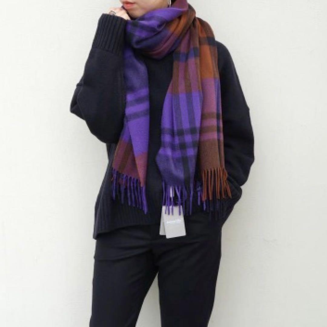 Joshua Ellis カシミヤ大判ストール パープル CPG 50717 - メルカリ