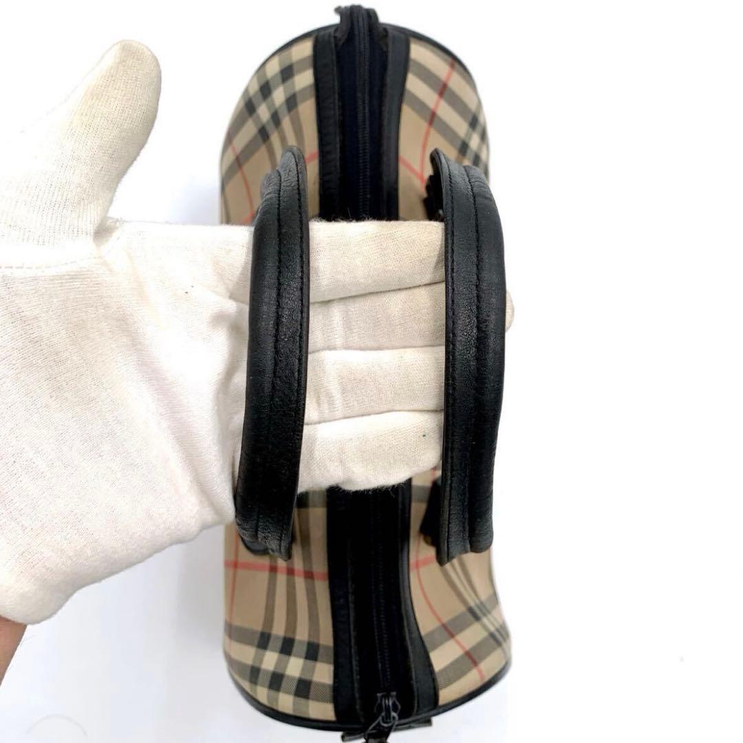 美品】オールド バーバリー Burberry ミニボストン ハンドバッグ