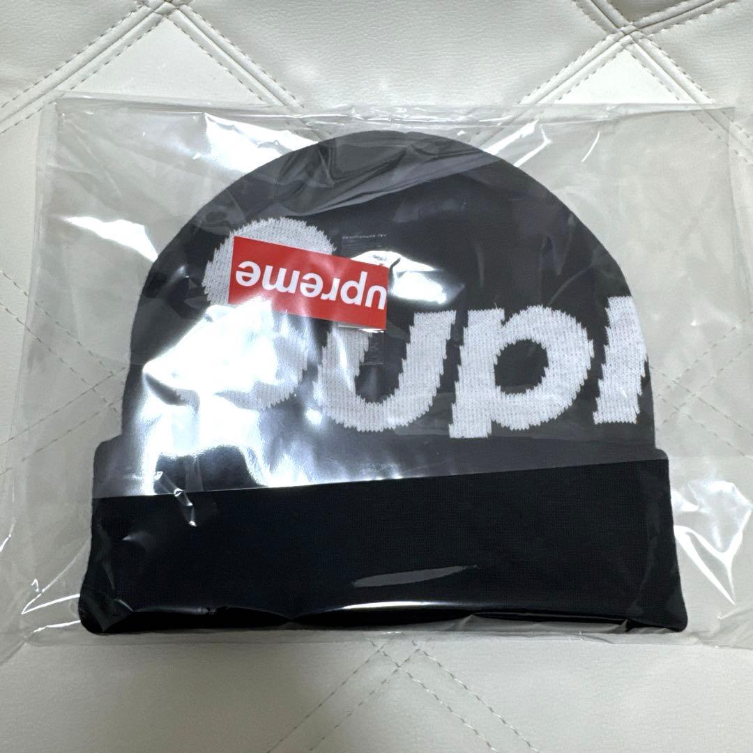 【25FW新品】Supreme Big Logo Beanie \"Black\"