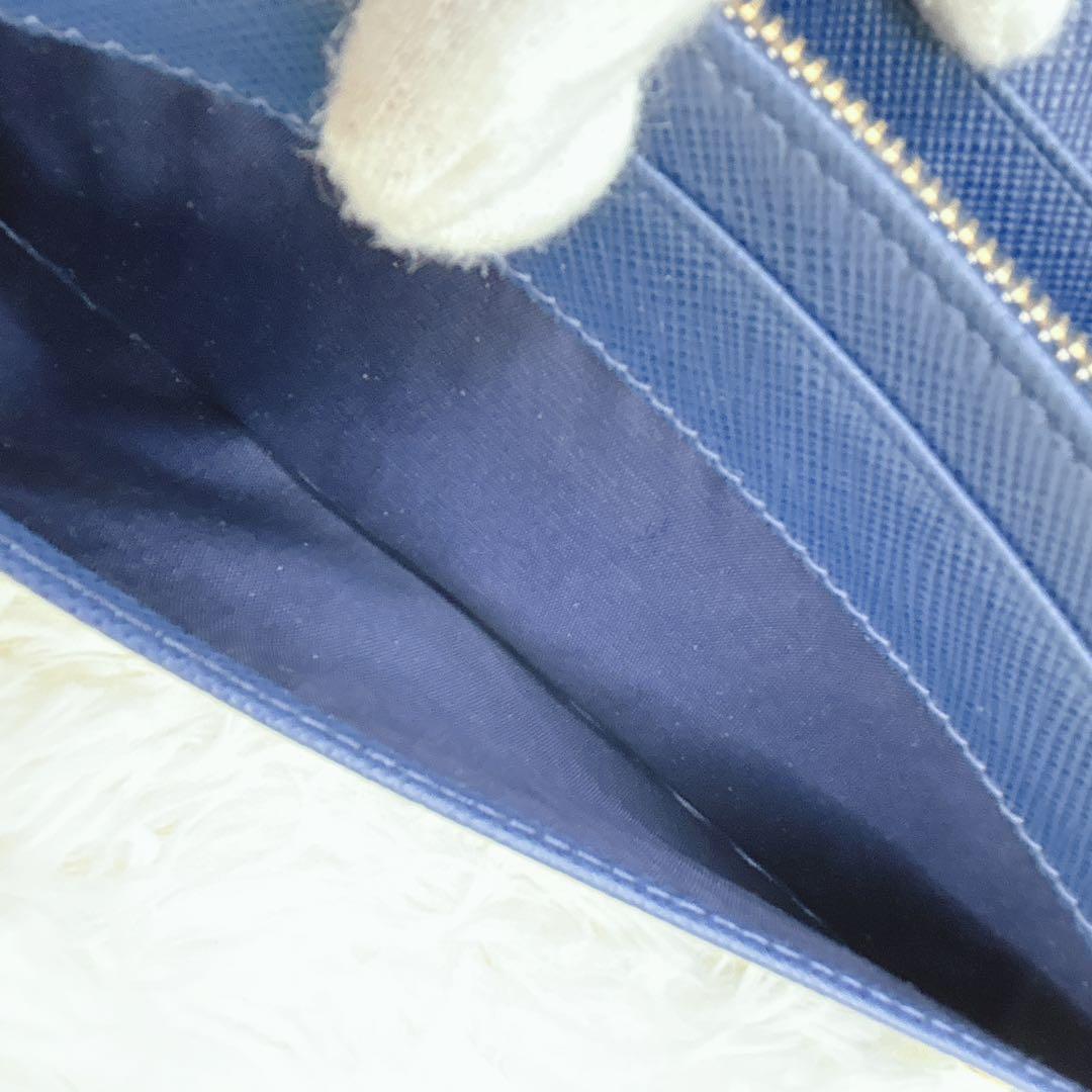 極美品✨PRADA サフィアーノレザー フラップ 長財布 メタルロゴ