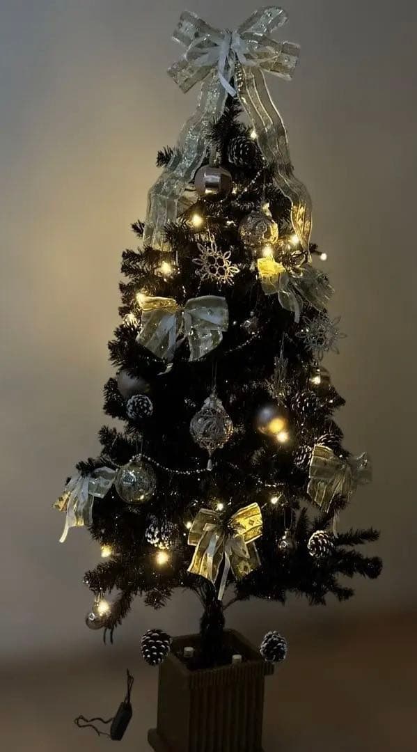 LED クリスマスツリー 150cm ゴールド ブラック ツリー