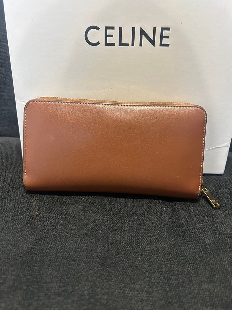 CELINE ブラウンレザー 長財布 トリオンフの通販はau PAY マーケット