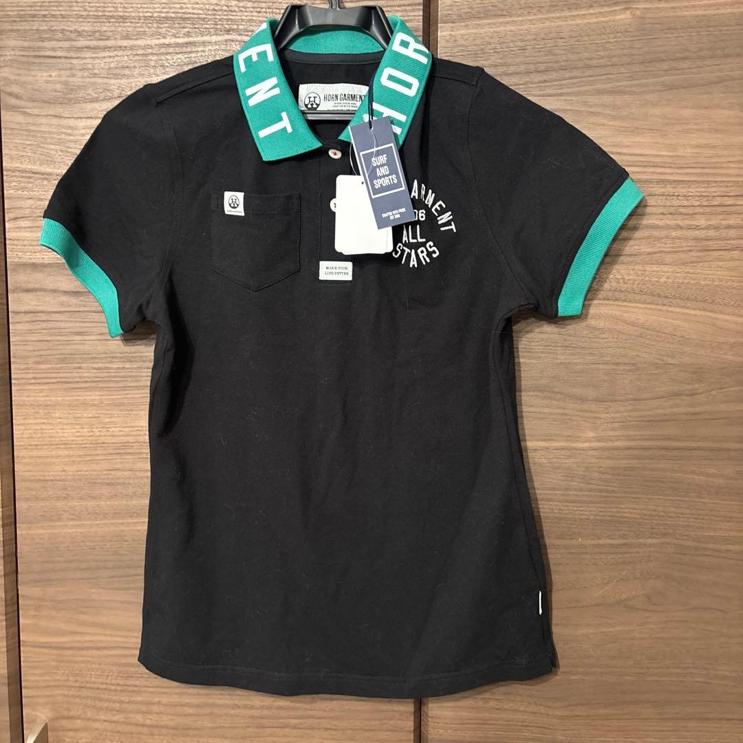 HORN GARMENT ブラック ポロシャツ 36 HORN GARMENT ブラック ポロシャツ 36 HORN GARMENT ブラック