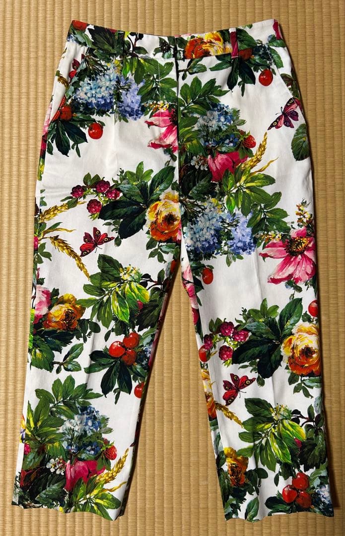 値下USED☆ドルガバ　フラワーパンツ Size40 DOLCE&GABBANA（ドルチェ & ガッバーナ） 美品 ドルガバ レッド